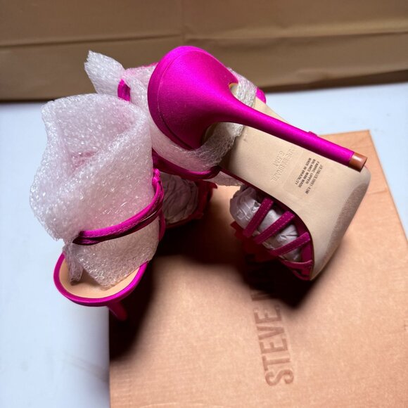 Steve Madden Jolisa Women's Heel Shoes Fuchsia Satin Size 8.5 - Picture 7 of 9
